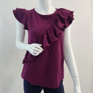 Wome's Sleeveless Purple Top Size Small Round Neck